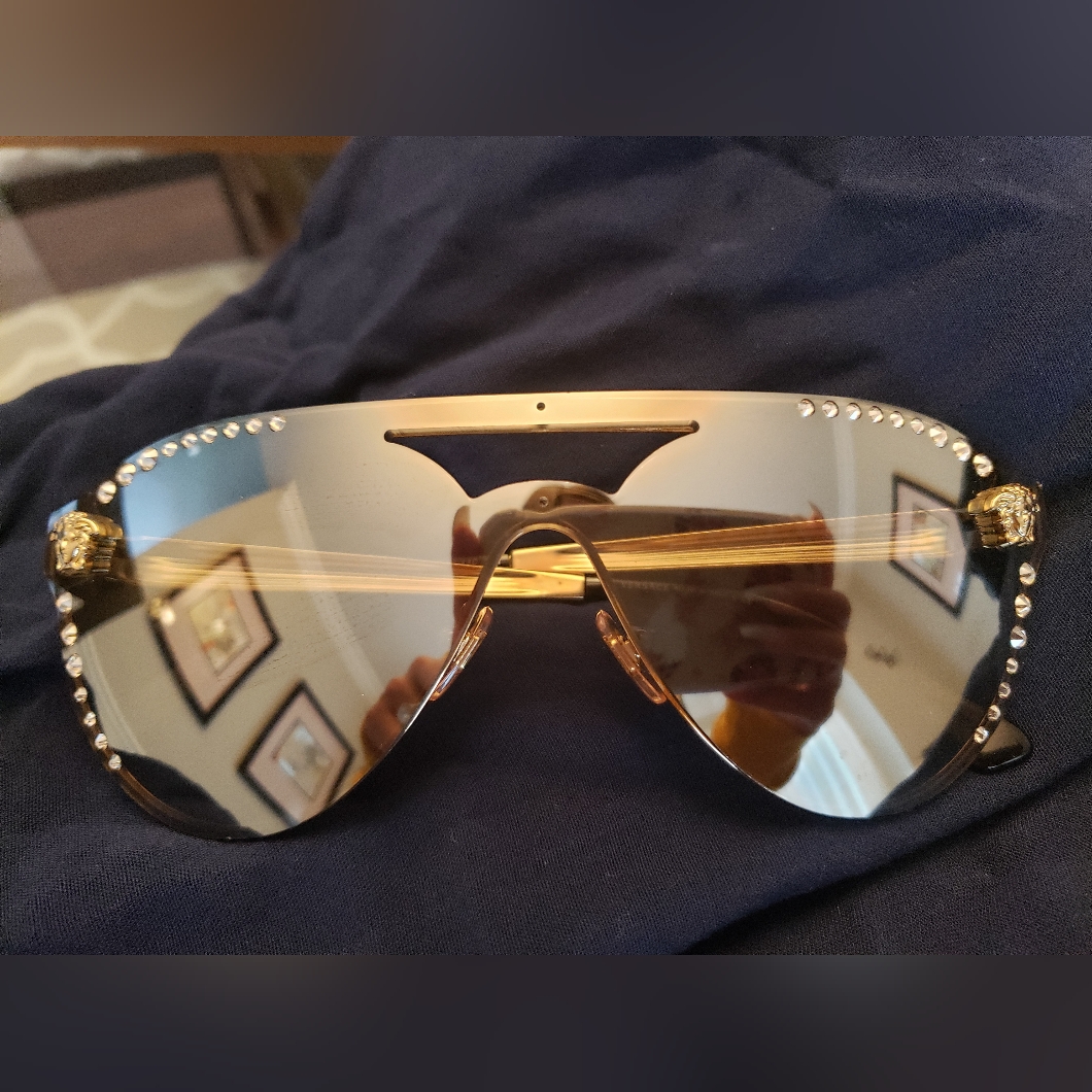 Mirrored Medusa Versace Aviator Sunglasses